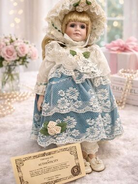 Brinn’s Collectors Edition Diana Doll Vintage Porcelain Doll w/ Certificate